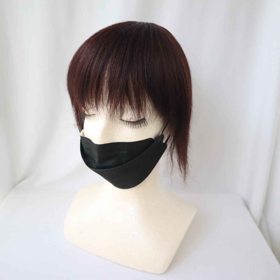 ヘアピース 30cm ナチュラルブラウン 人毛100% 部分ウィッグ かつら部分 カツラ 増毛 薄毛 つむじカバー 茶 ボリュームアップ ボブ 頭頂部