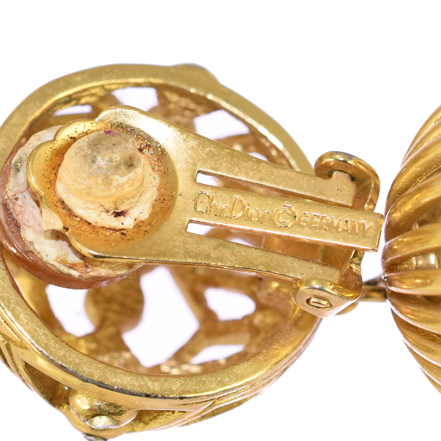  Christian Dior серьги Gold цвет стразы обе уголок для Vintage Christian Dior