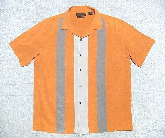  beautiful goods :AXIST. washer bru silk 100% open color short sleeves shirt XL(50s/ rockabilly / shoulder 49 width 64 height 73/vacation peppermint )