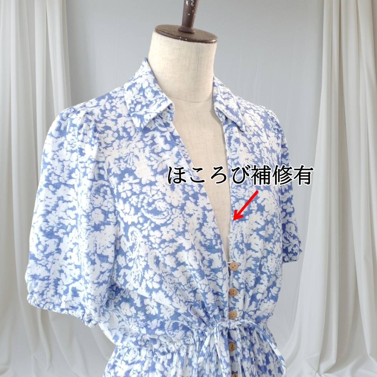 ZARA 麻混 ザラ フラワープリント ロングワンピース XS S-M相当 ZARA 麻混 ザラ フラワープリント ロングワンピース XS S-M相当