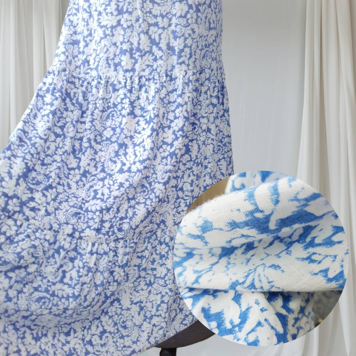 ZARA 麻混 ザラ フラワープリント ロングワンピース XS S-M相当 ZARA 麻混 ザラ フラワープリント ロングワンピース XS S-M相当