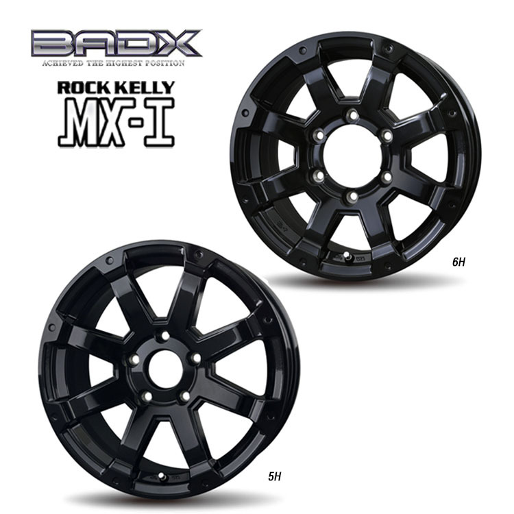 送料無料 バドックス ROCK KELLY MX-1 (GBK) 8J-18 +50 5H-150 (18インチ) 5H150 8J+50【1本単品 新品】