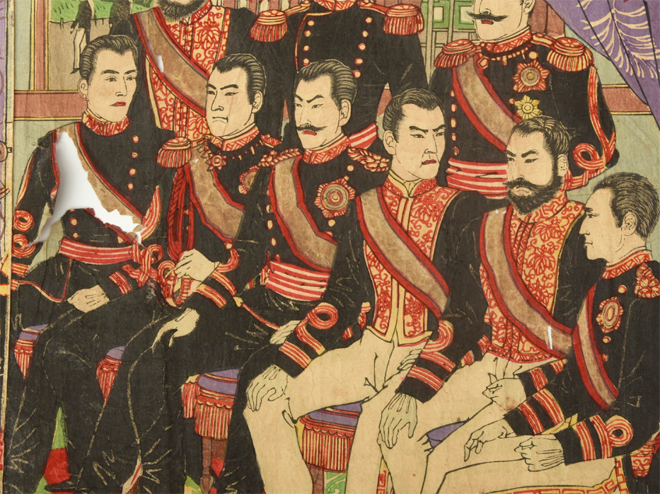 真作 楊洲延一 「廣嶋 大本営軍議之図」 浮世絵 錦絵 日清戦争 真作 楊洲延一 「廣嶋 大本営軍議之図」 浮世絵 錦絵 日清戦争