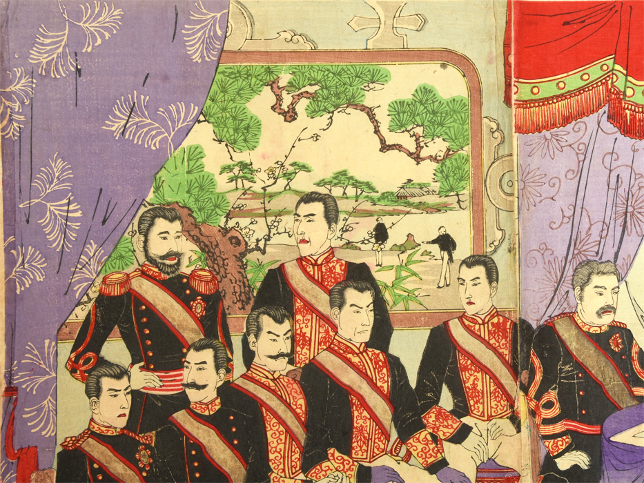 真作 楊洲延一 「廣嶋 大本営軍議之図」 浮世絵 錦絵 日清戦争 真作 楊洲延一 「廣嶋 大本営軍議之図」 浮世絵 錦絵 日清戦争