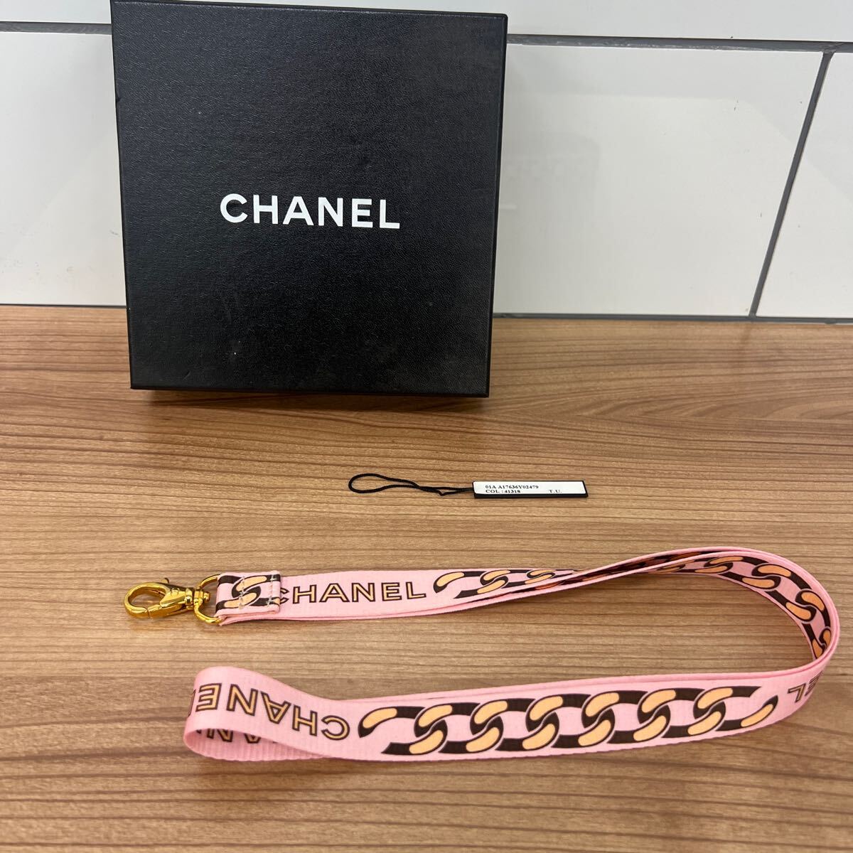 CHANEL シャネル 未使用 ネックストラップ S金具 ヴィンテージ スポーツライン ストラップ ピンク