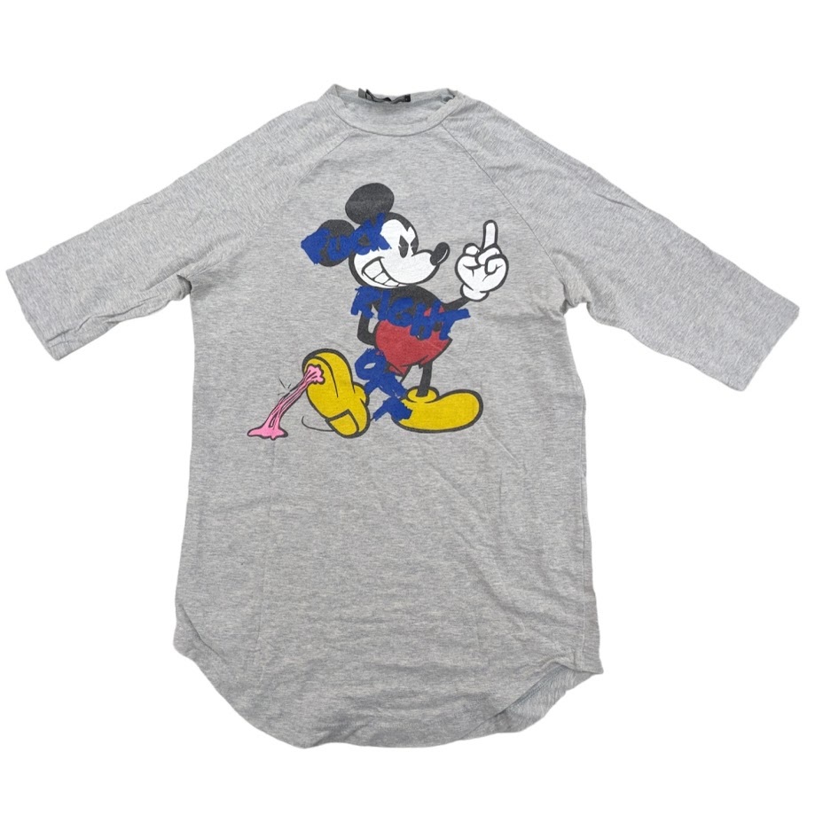 初期 OLD DSQUARED2 ディースクエアード ディズニー ミッキー FUCK RIGHT チビT ラグラン七分 Y2K