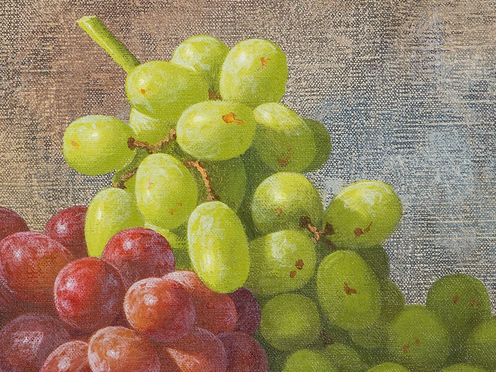 五】真作 岩戸敏彦 『葡萄』 油彩 キャンバス 6号 額装 ／ 昭和会賞 第一