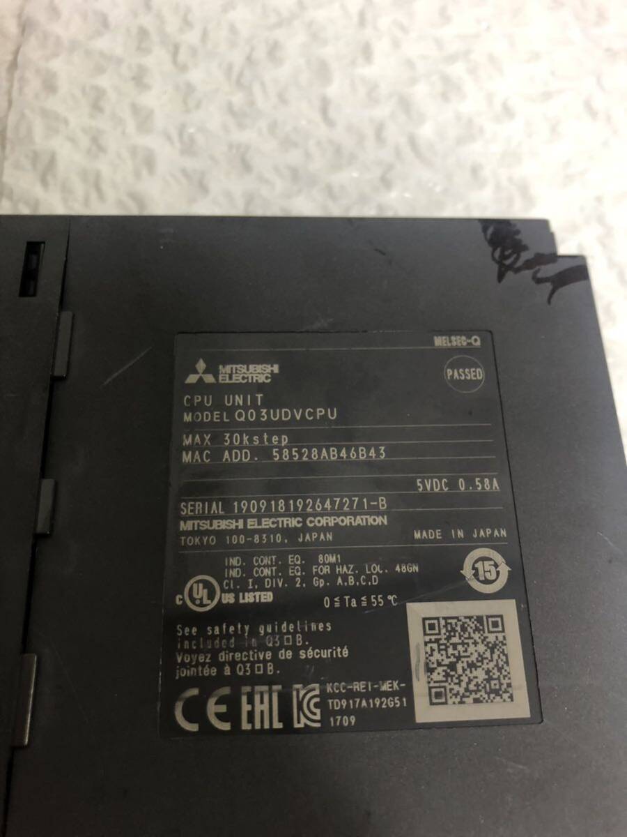 中古品(訳あり)三菱電機Q03UDVCPU(動作確認済み) 正規品動作保証 中古品(訳あり)三菱電機Q03UDVCPU(動作確認済み) 正規品動作保証