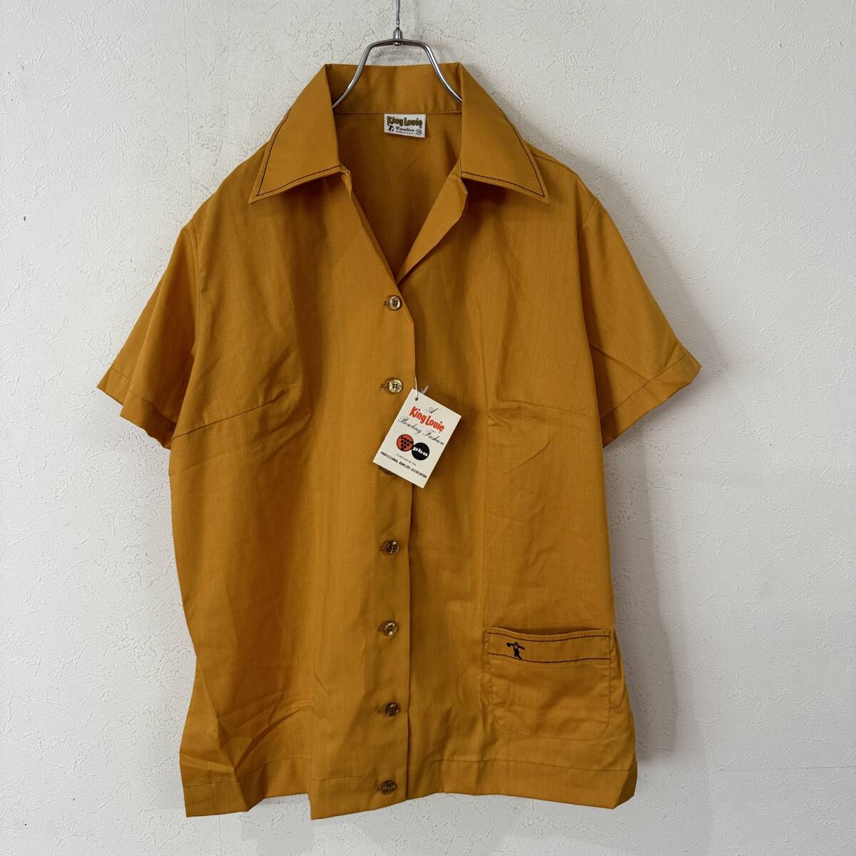 ビンテージ　70s　USA製　デッドストック　King Louie　半袖シャツ　ボウリングシャツ　オープンカラー　開襟　④　240813
