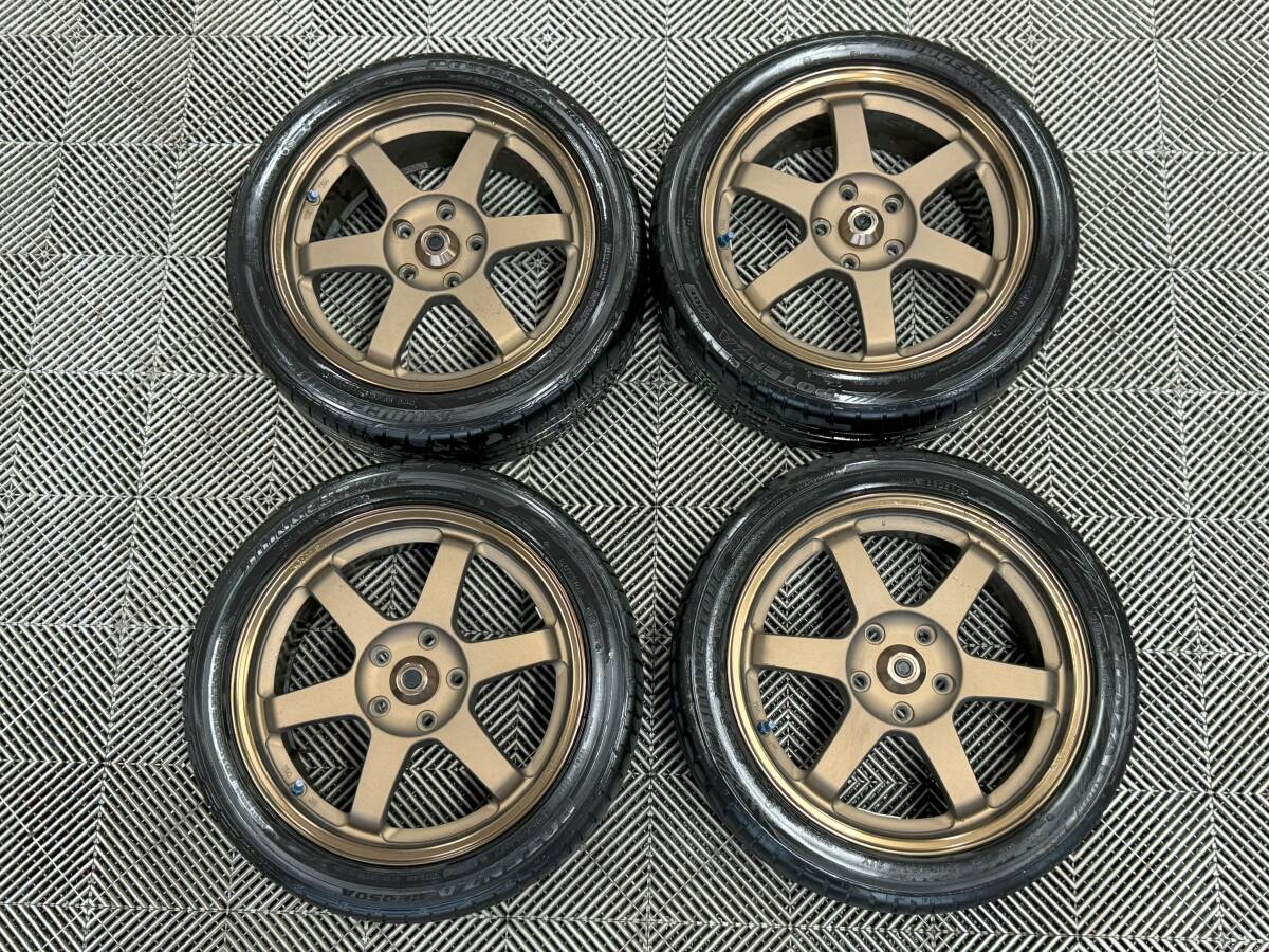 RAYS レイズ TE37 17インチ 7.5J +48 114.3 5穴 ブロンズ 215/45R17 アルミタイヤセット