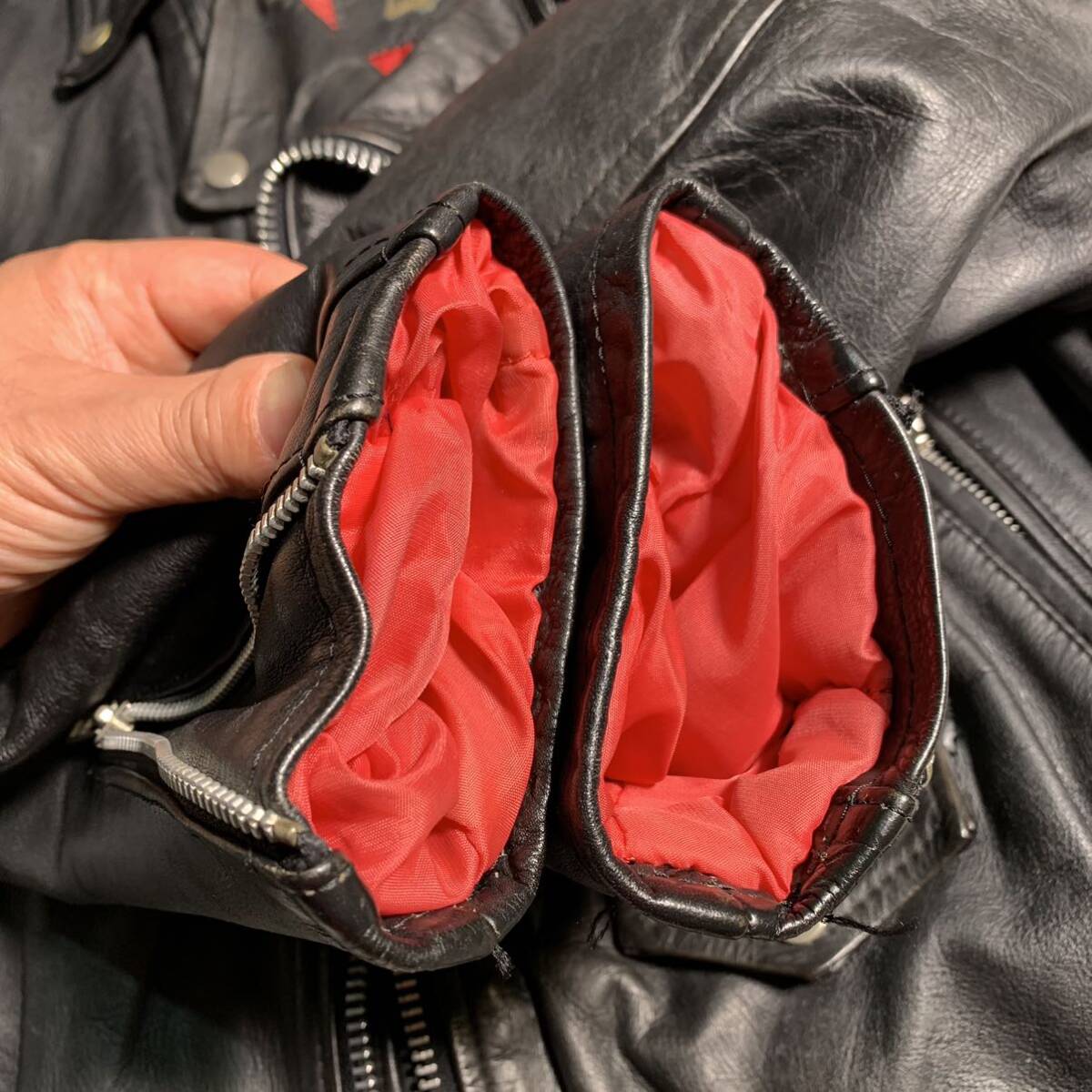 牛革 ダブル ライダースジャケット 赤裏 革ジャン CUIR 牛革 ダブル ライダースジャケット 赤裏 革ジャン CUIR