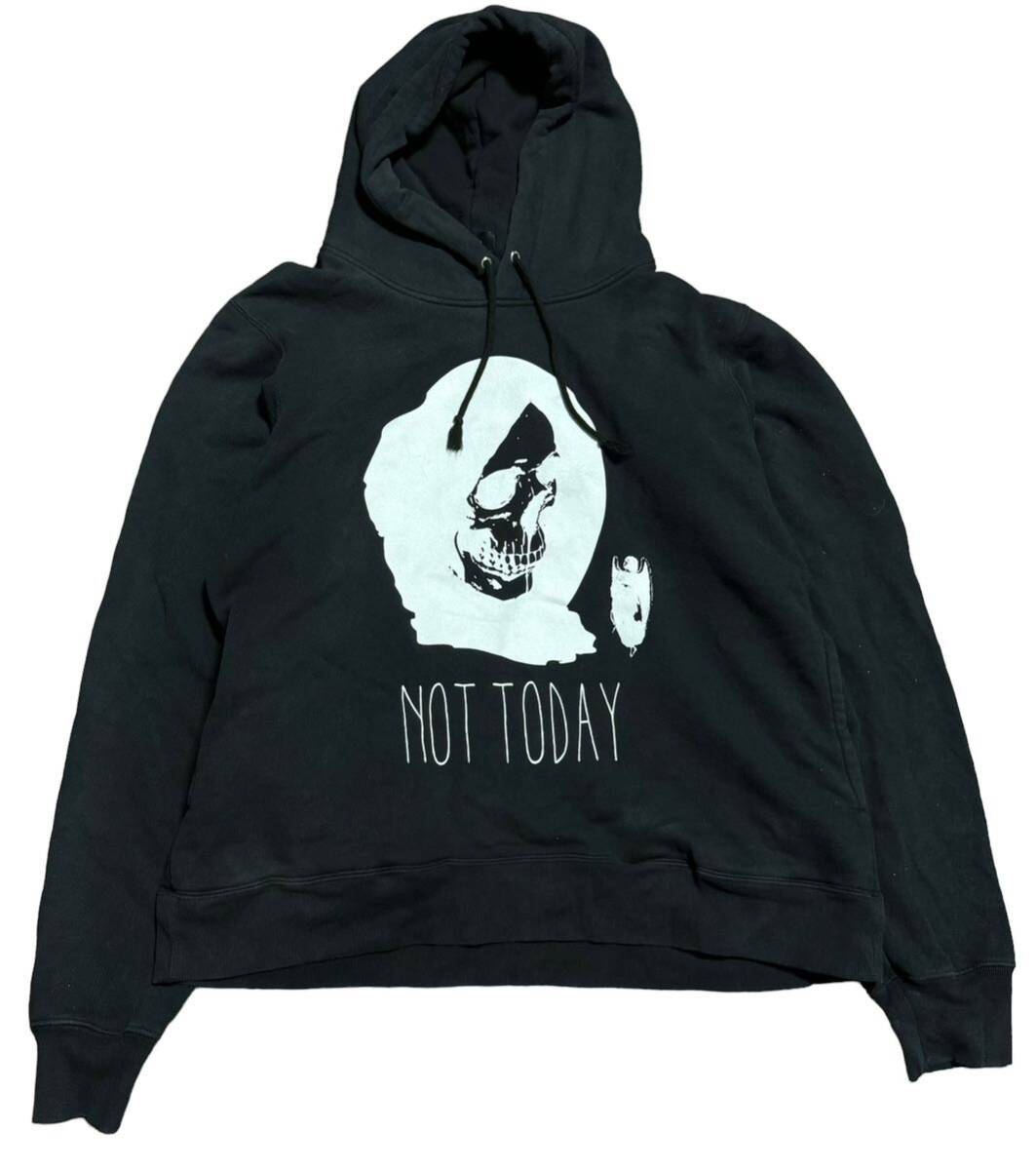 21aw UNDERCOVER アンダーカバー NOT TODAY プリント プルオーバー スウェットパーカー 黒 ３