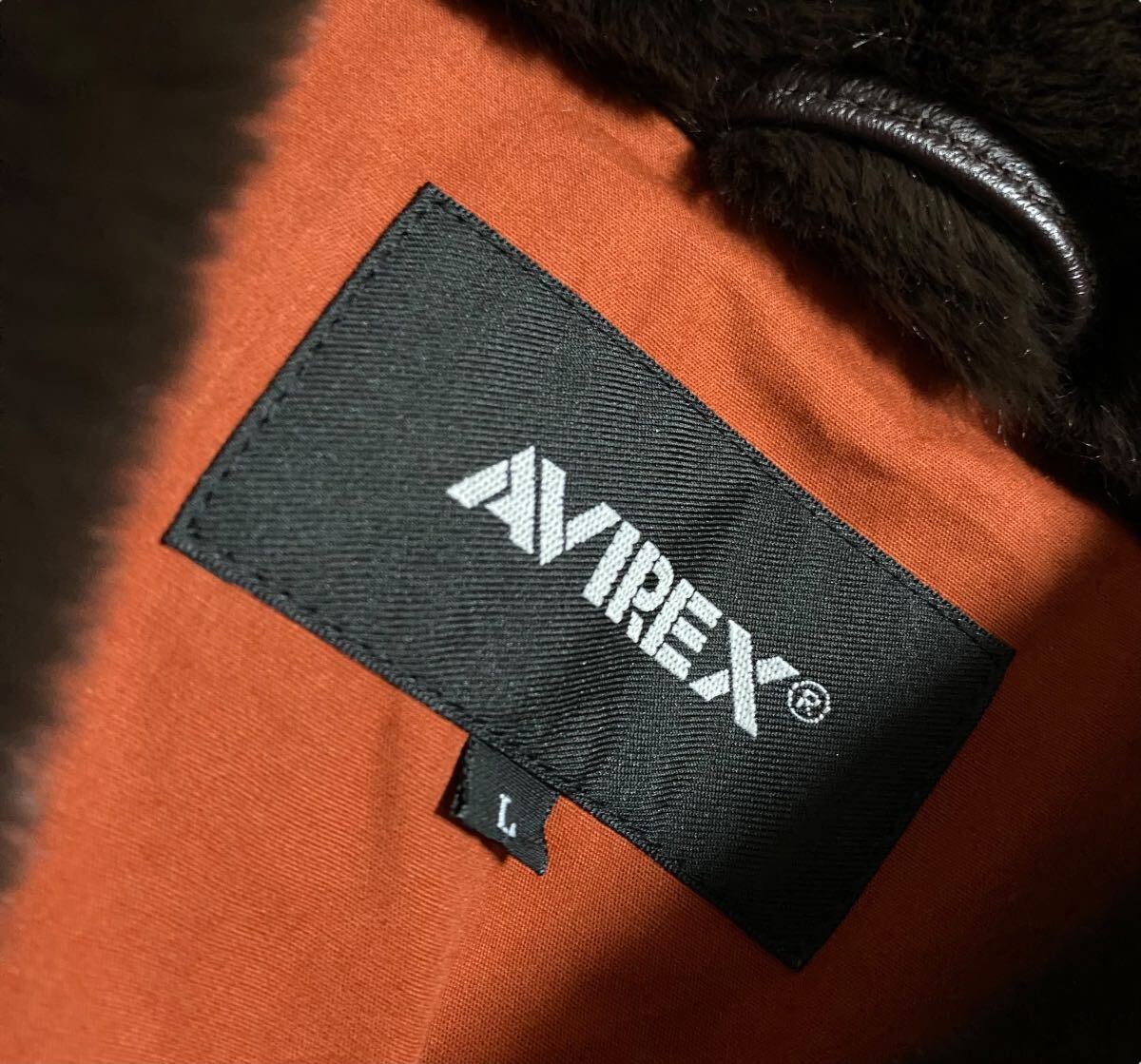 未使用品 新作 AVIREX LEATHER DOWN BOMMER JACKET アビレックス レザー ダウン ボンバージャケット 茶 L