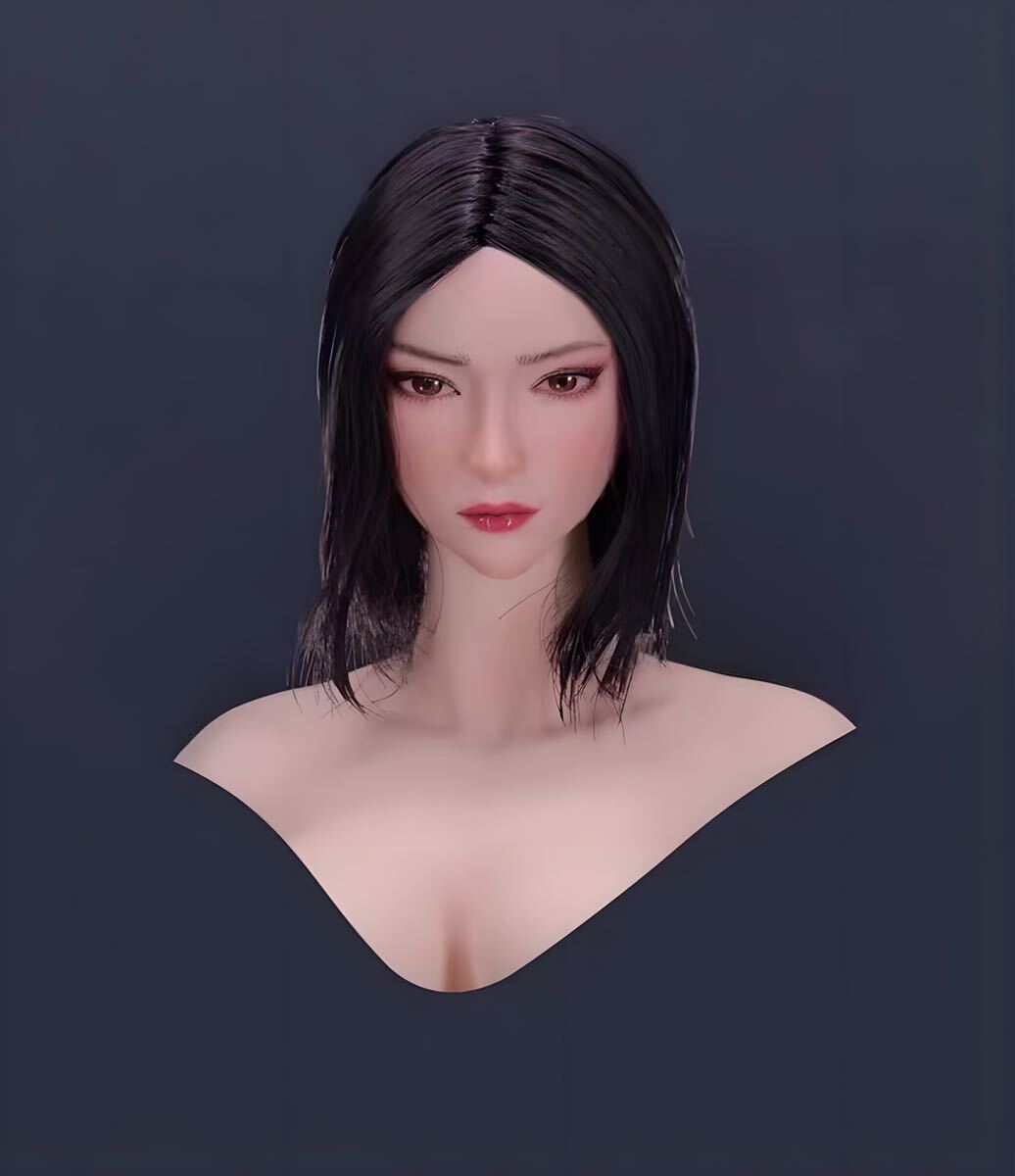 1/6 フィギュアヘッド　女性　セミロング　植毛　12インチ　セクシーフェイス