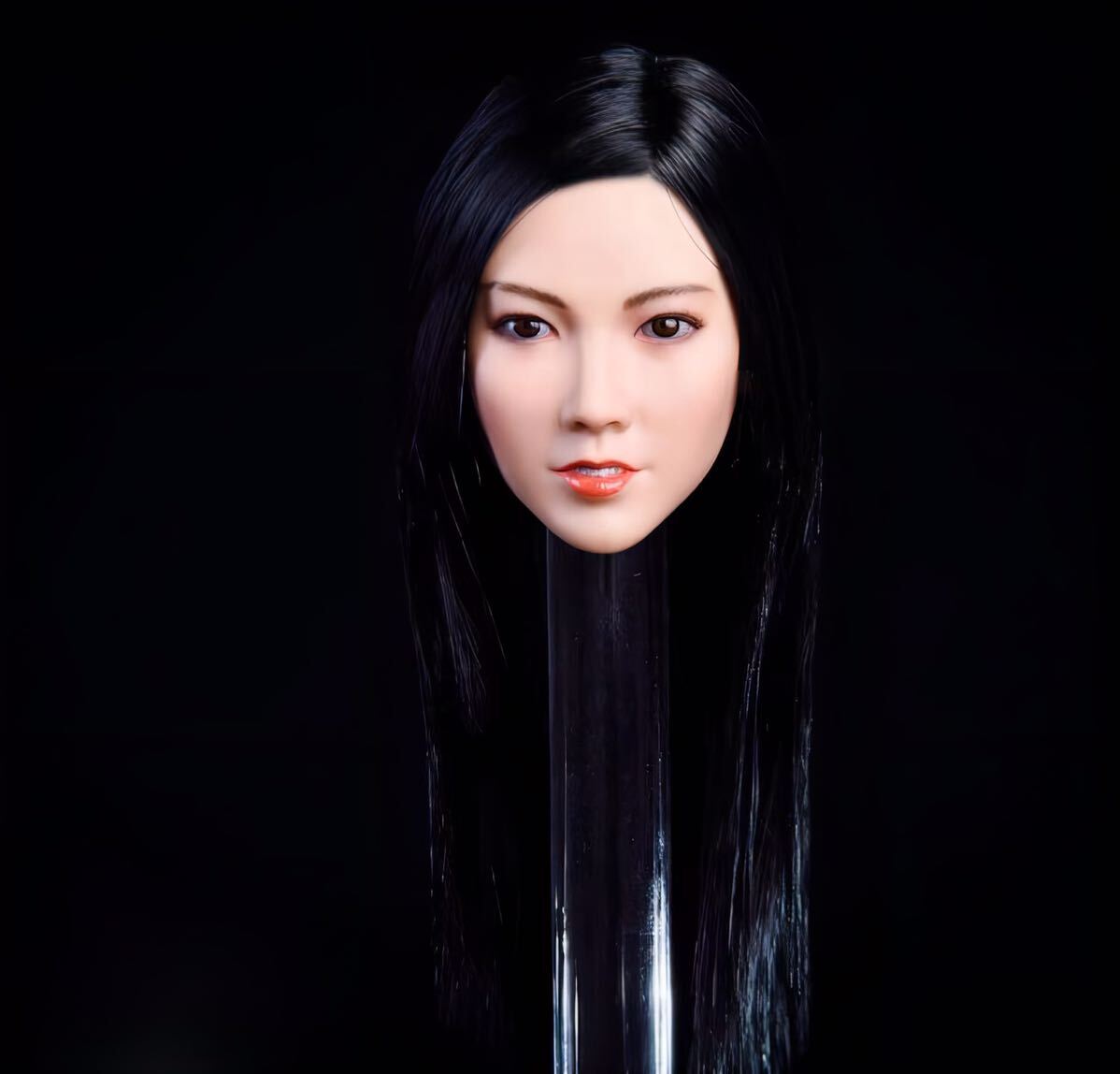 1/6 フィギュアヘッド　女性　ショート　黒髪　直毛ストレート　植毛　12インチ　美形女子