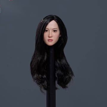 1/6 女性　フィギュア　ヘッド　スカルプ　アジアセクシーロングスタイル　可動眼　アクションフィギュア　12インチ