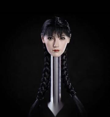 1/6 フィギュアヘッド　女性　植毛　12インチ　パーマ　三つ編み　スーパーリアル
