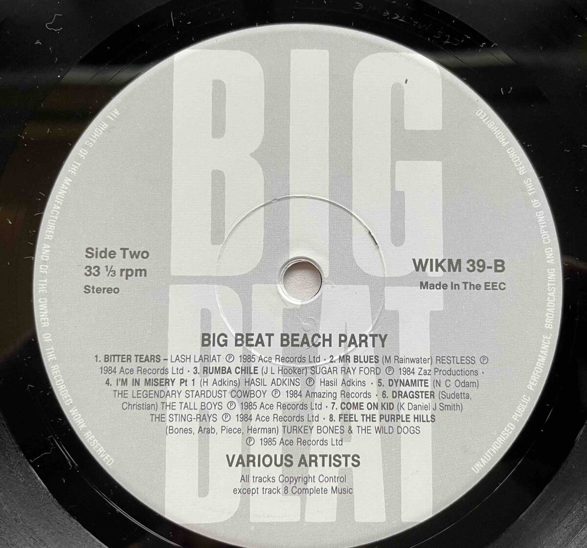 V.A/Big Beat Beach Party/ большой * свекла * этикетка [ Surf / гараж /PUNK/ носорог kobi Lee ] шедевр темно синий pi альбом 1985 год Англия запись 