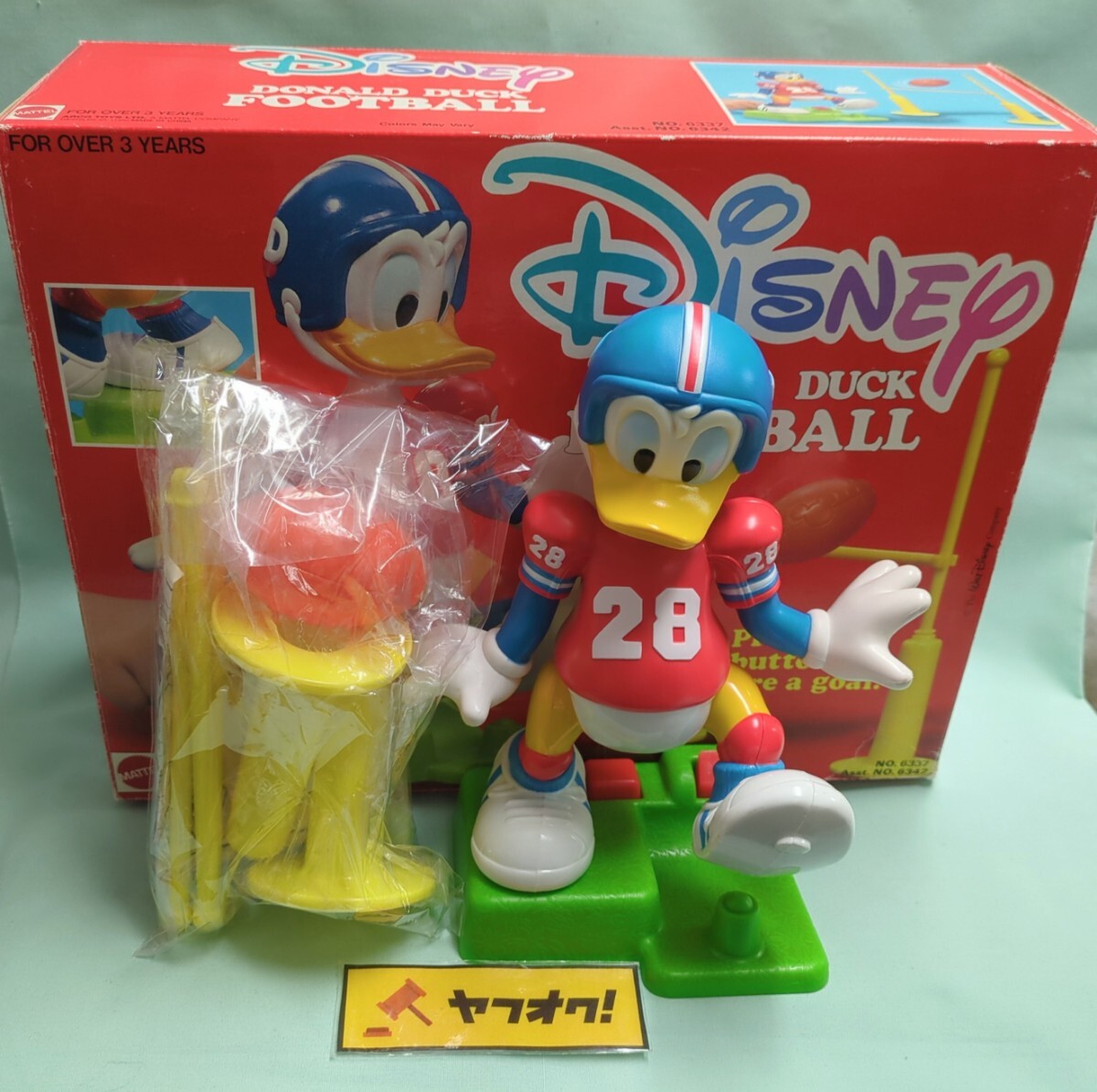 ビンテージ　ディズニー　ARCO ドナルドダック　フィギュア　アメフト　ラグビー　ソフビ