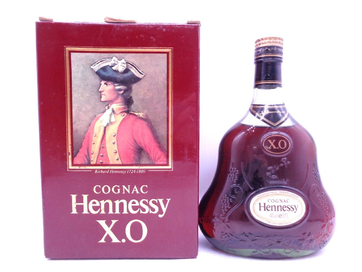 同梱不可 1円～ HENNESSY XO ヘネシー 金キャップ グリーンボトル 700ml コニャック ブランデー 古酒 未開栓 箱(落書き有) X280167