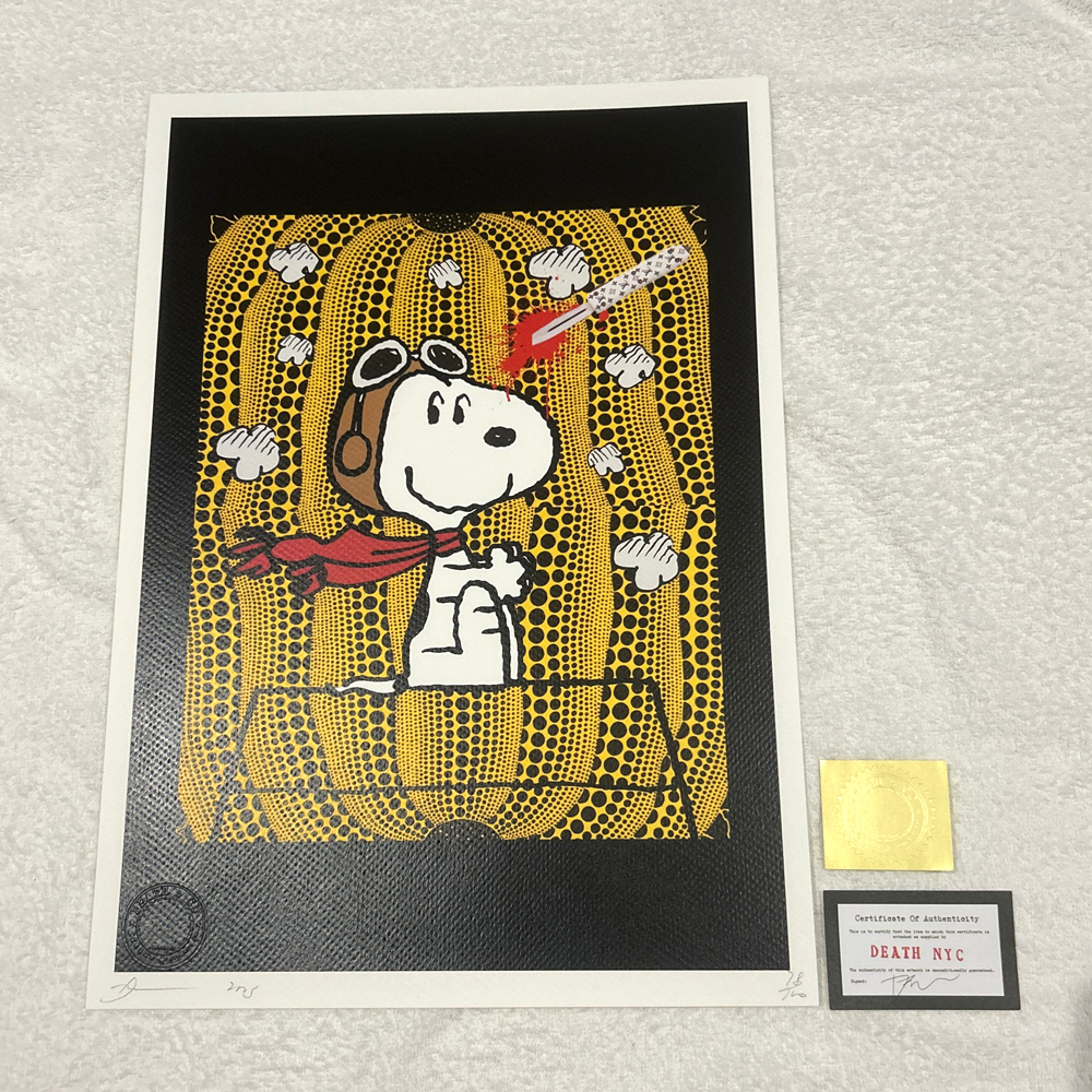 DEATH NYC 額付き 世界限定100枚 スヌーピー現代アート Yahoo!オークション - 世界限定100枚 DEATH NYC スヌーピー