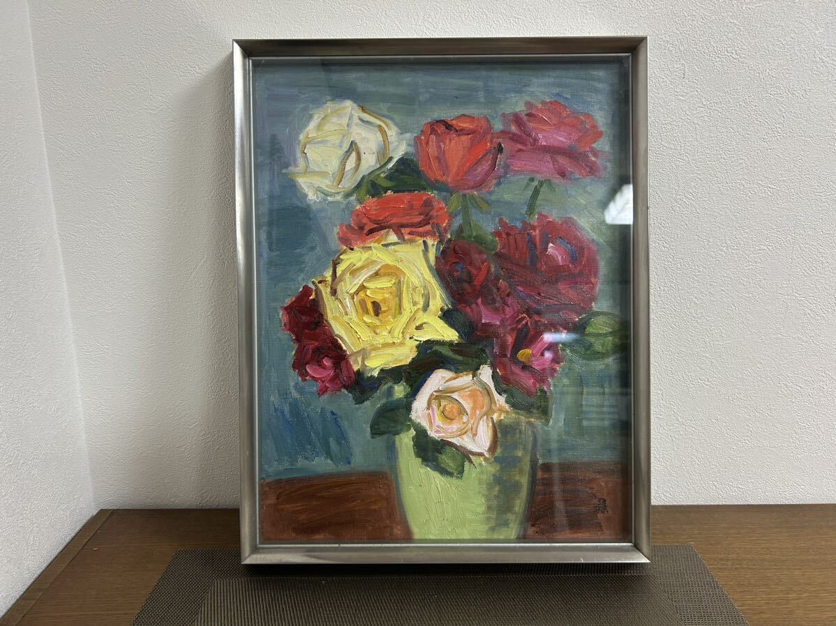 藤江幾太郎☆薔薇 バラ 油絵