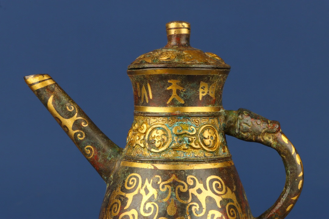 漢・青銅器彫・錯金銘文禾壺』極細工 置物古賞物 中国古玩 中国 漢・青銅器彫・錯金銘文禾壺』極細工 置物古賞物 中国古玩 中国