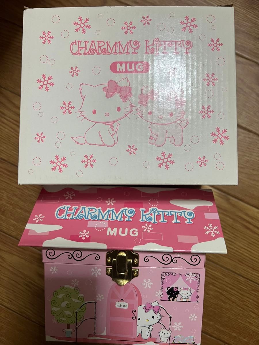 チャーミーキティ マグカップ (箱ケース付き) チャーミーキティ マグカップ お家ケース付き ロッテリア 箱付き