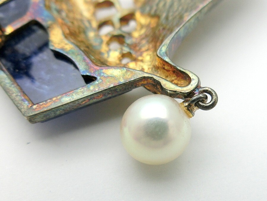 田崎真珠パール×シルバー刻印 ブローチ 真珠TASAKI 卒業式 入学式B1-A 1000円スタート ブローチ TASAKI PEARLS 田崎真珠 旧刻印 パール