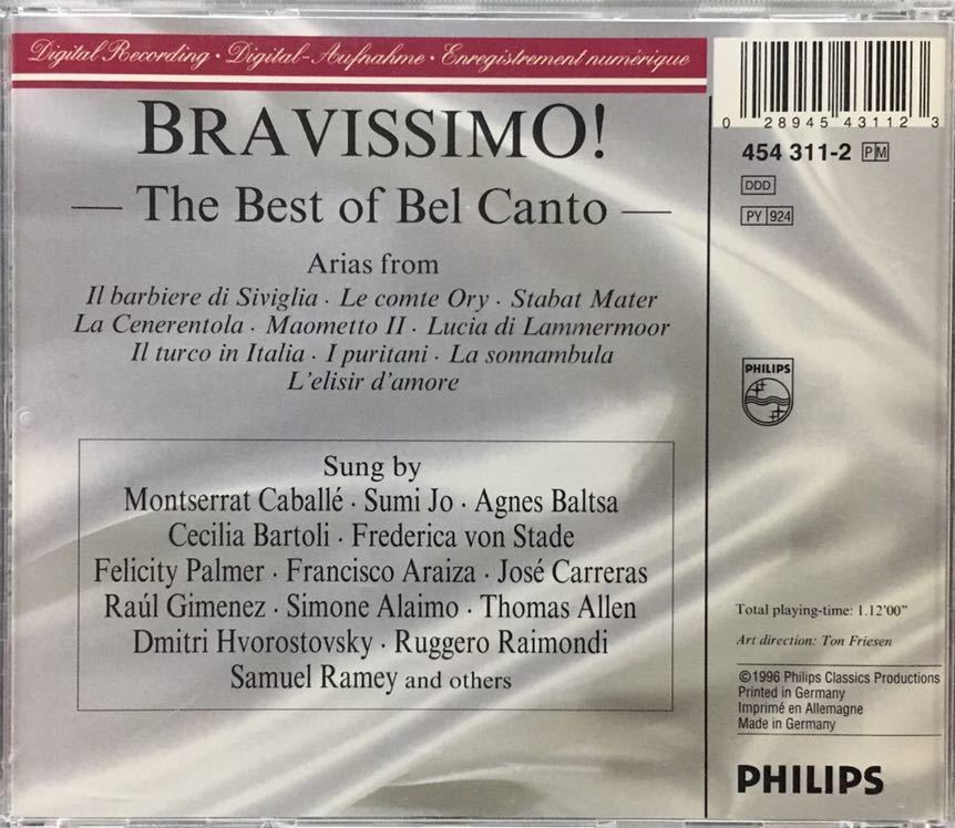 CD/ Bravissimo! ～ザ・ベスト・オブ・ベルカント～ / ロッシーニ 、ベッリーニ 、ドニゼッティ_画像2