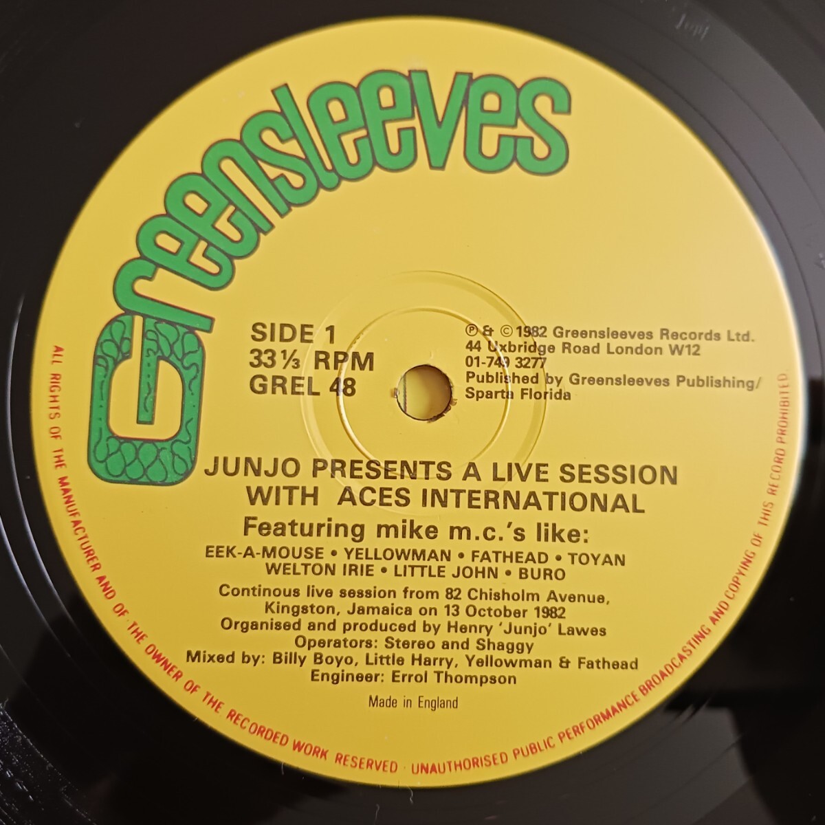 JUNJO PRESENTS A LIVE SESSION WITH ACES INTERNATIONAL UK盤輸入LPレコード / GREENSLEEVES / GREL 48 / YELLOWMAN / EEK A MOUSE(レゲエ)|売買されたオークション情報、yahooの商品情報をアーカイブ公開 - オークファン 音楽 JUNJO PRESENTS A LIVE SESSION WITH ACES INTERNATIONAL UK盤輸入LPレコード / GREENSLEEVES / GREL 48 / YELLOWMAN / EEK A MOUSE(レゲエ)|売買されたオークション情報、yahooの商品情報をアーカイブ公開 - オークファン 音楽