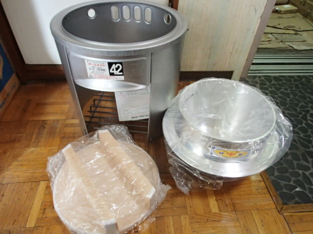 即落札 新品未使用 アルミ羽釜セット 30㎝ かまどセット 竈 即落札 新品未使用 アルミ羽釜セット 30㎝ かまどセット 竈