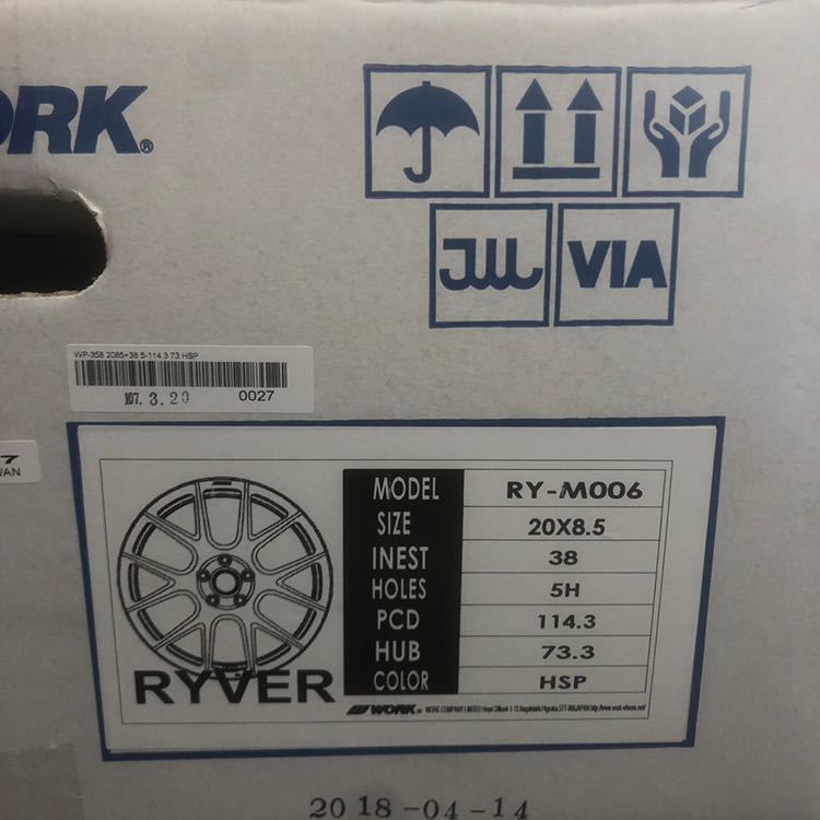 即納 新品 ワーク WORK RYVER M006 レイバー 20インチ 8.5j+38 114.3/5h 17_画像2