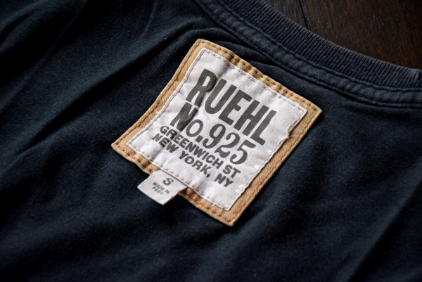  postage 185 jpy ~ rare thing RUEHL No.925 West Village short sleeves men's T-shirt navy regular goods genuine article rule number 925 Abercrombie & Fitch. high grade brand 