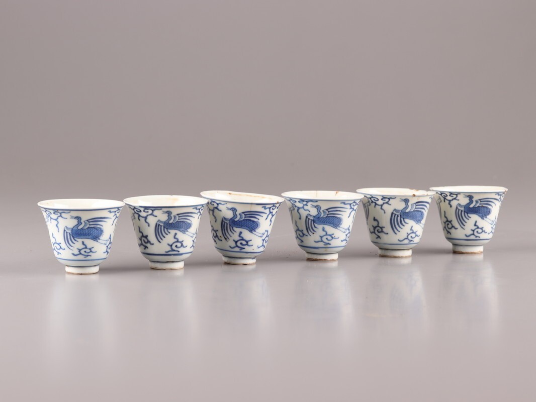 唐物 中国古玩 朱染急須 乾隆年製 煎茶道具 中国古玩 唐物 煎茶道具 大明成化年製 款 染付 青華 煎茶碗 六客