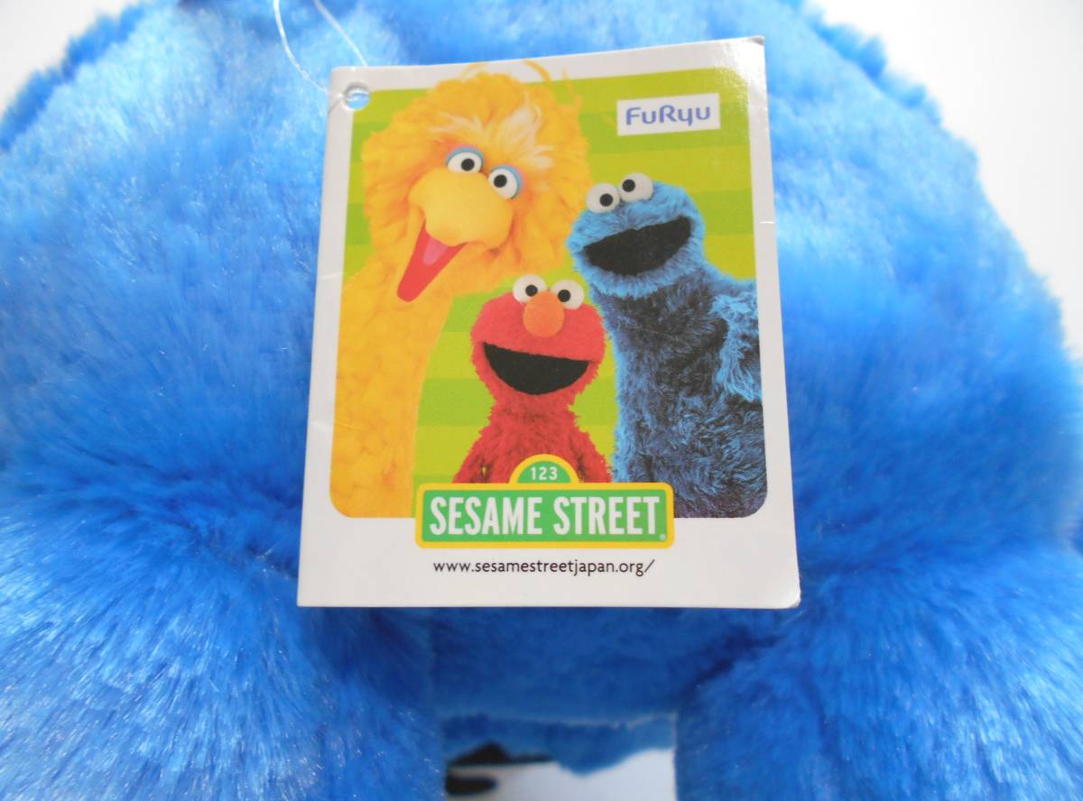 〔未使用 新品 送料無料〕 SESAME STREET セサミストリート クッキーモンスター ぬいぐるみ ( タグ付き セサミ かわいい 抱きぐるみ ギフト_タグのアップ、1