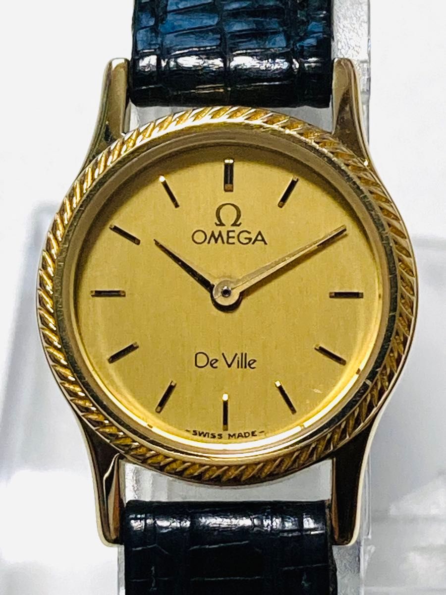 美品 OMEGA オメガ プッシュ式 ベルト純正 電池新品 レディース 美品 OMEGA オメガ プッシュ式 ベルト純正 電池新品 レディース