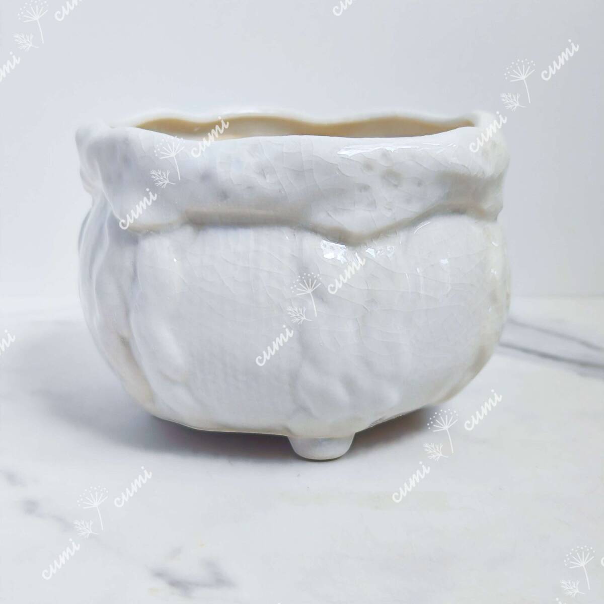 [. break up ] Korea flower series flower white color plant pot stylish interior ceramics pot succulent plant potted plant super-discount rare interior present abroad bonsai vase 