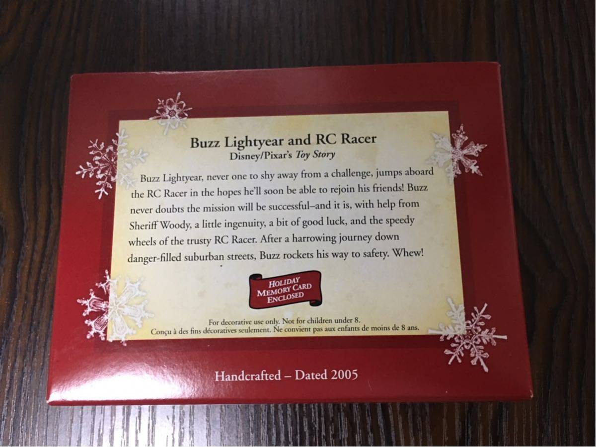 【開封済・未使用】トイストーリー クリスマスオーナメント BUZZ LIGHTYEAR AND RC RACER 2005年_画像7