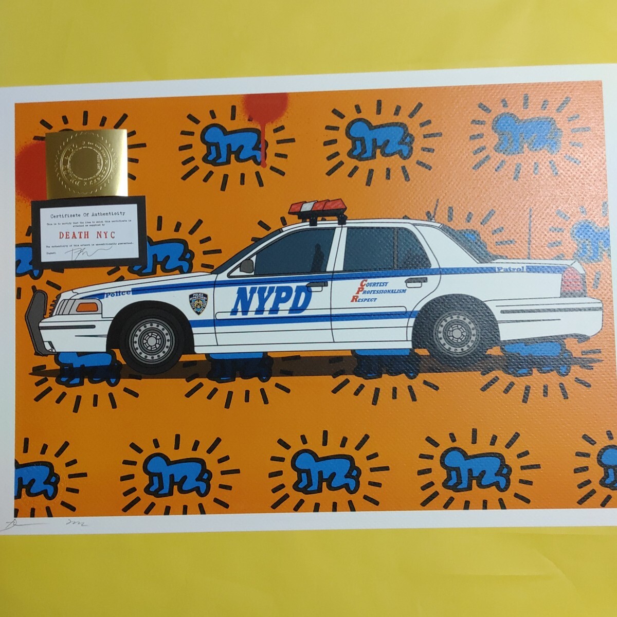 DEATH NYC 世界限定100枚 アートポスター　ニューヨーク警察　NYPD キースヘリング　KEITH HARING バンクシー　Banksy　ストリートアート