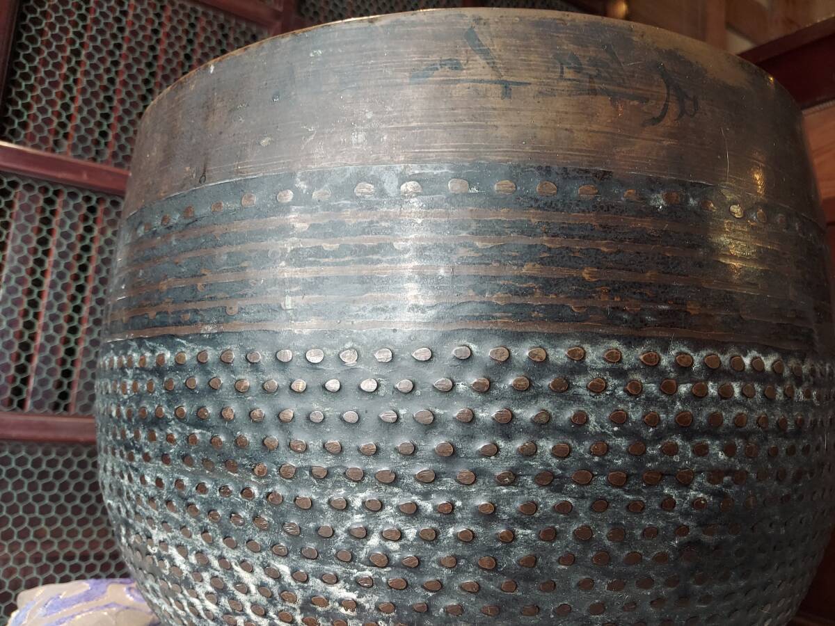 超 特大寺院仏具 直径約37cm けいす おりん 磬子 お輪 在銘 超 特大寺院仏具 直径約37cm けいす おりん 磬子 お輪 在銘
