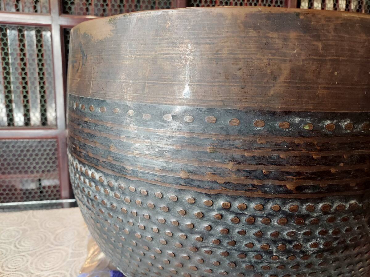 超 特大寺院仏具 直径約37cm けいす おりん 磬子 お輪 在銘 超 特大寺院仏具 直径約37cm けいす おりん 磬子 お輪 在銘