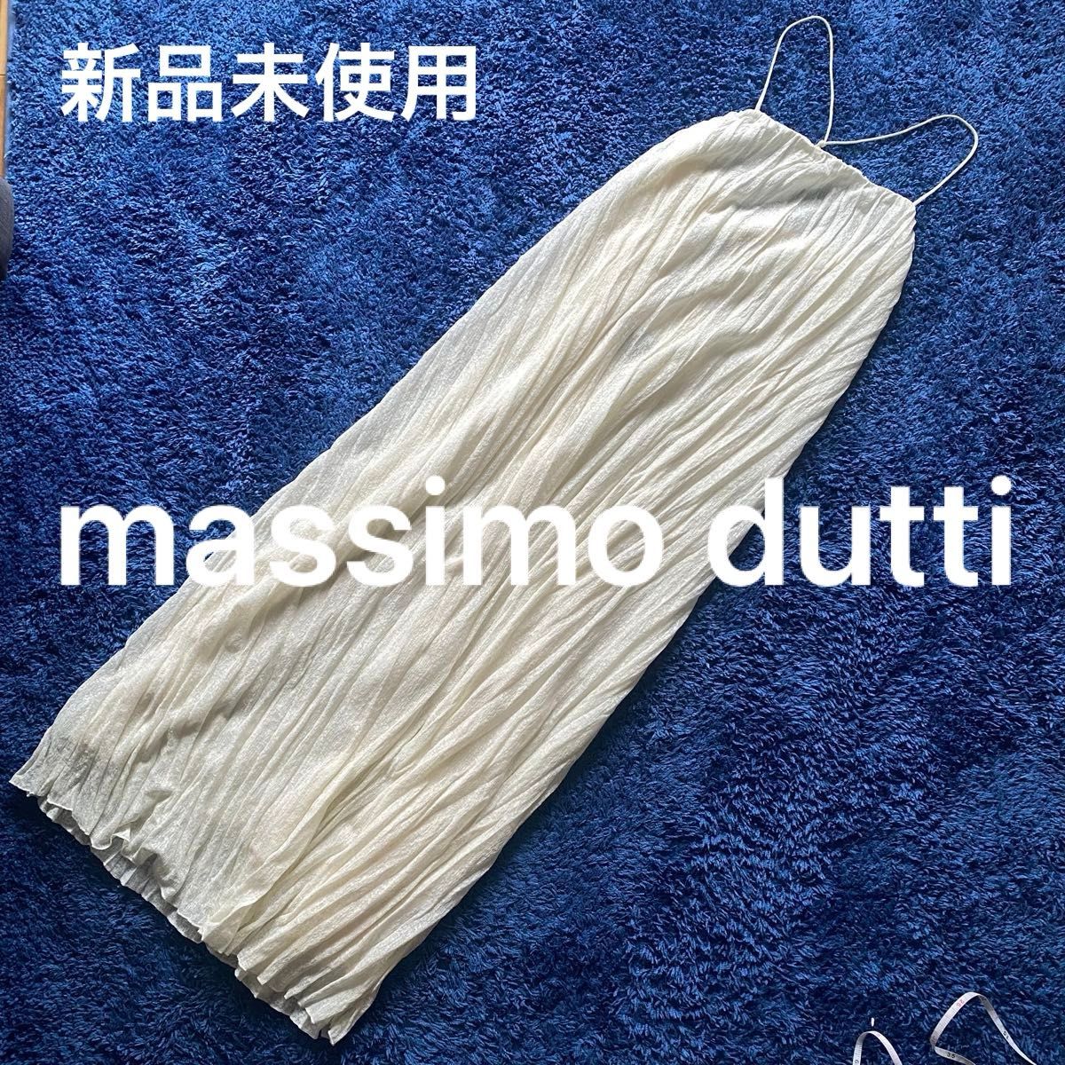 ★MASSIMO DUTTI★ コントラストディテール リネンワンピース 白 massimo dutti ワンピース キャミワンピース ZARA ロングワンピ