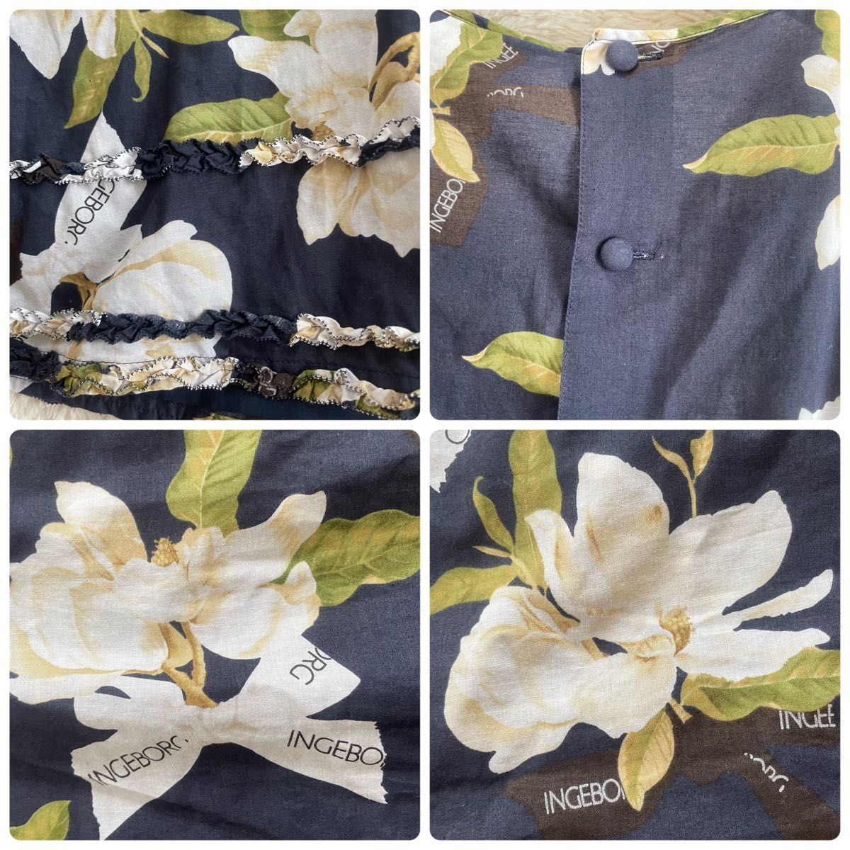 美品 インゲボルグ INGEBORG マグノリア ベルト付きワンピース 美品 インゲボルグ INGEBORG マグノリア ベルト付きワンピース