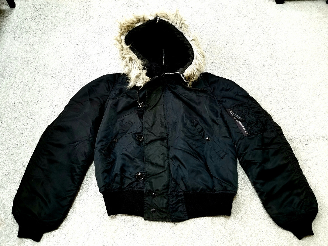 美品 90s USA製 ALPHA N-2B フライトジャケット 黒 L アメリカ製