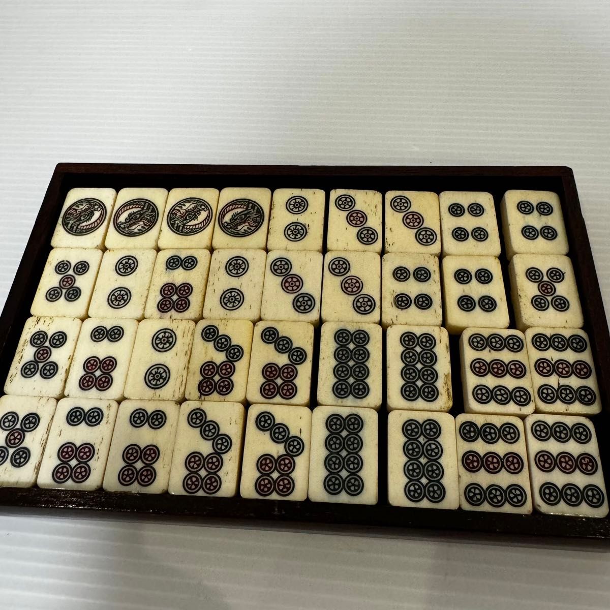 麻雀牌 骨牌 木箱 中国美術 時代物 昭和 レトロ アンティーク 麻雀牌 骨牌 木箱 中国美術 時代物 昭和 レトロ アンティーク