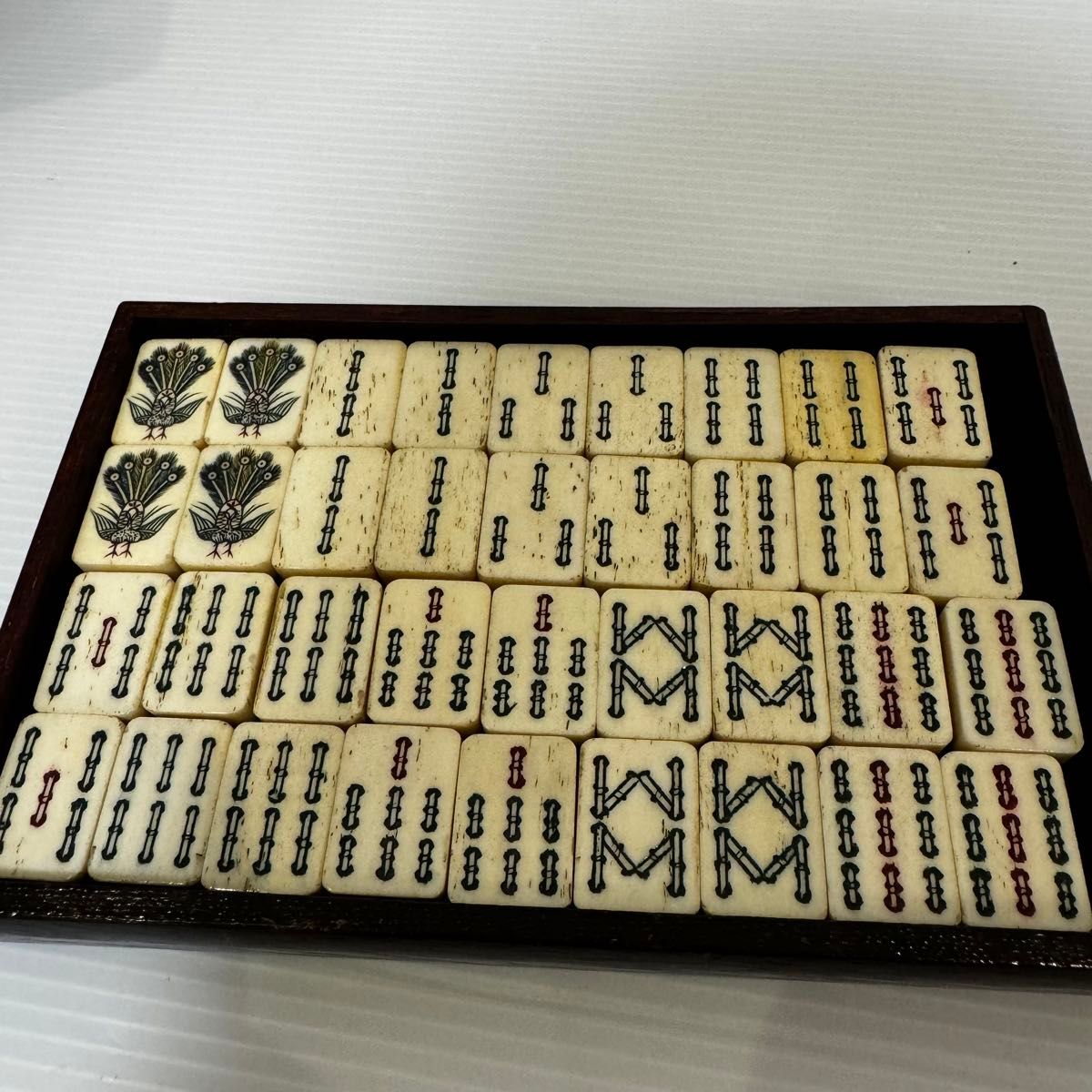 麻雀牌 骨牌 木箱 中国美術 時代物 昭和 レトロ アンティーク 麻雀牌 骨牌 木箱 中国美術 時代物 昭和 レトロ アンティーク