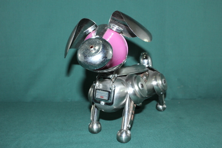 ハンドメイド メタル アート 犬のオブジェ インテリア ディスプレイ 中古 海外製_画像3