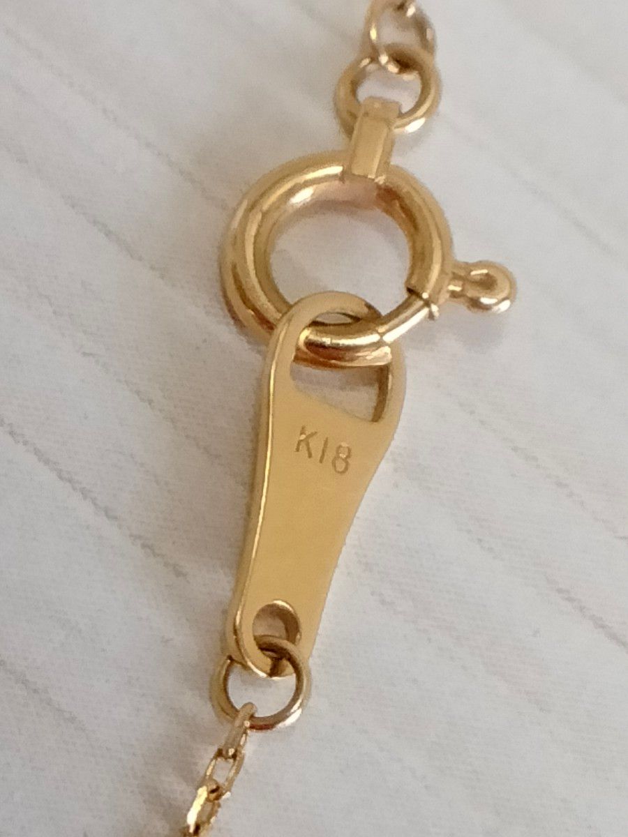 agate アガット K18 × K14 透かし サークル ネックレス 0 01ct agate アガット K18 × K14 透かし サークル ネックレス 0 01ct