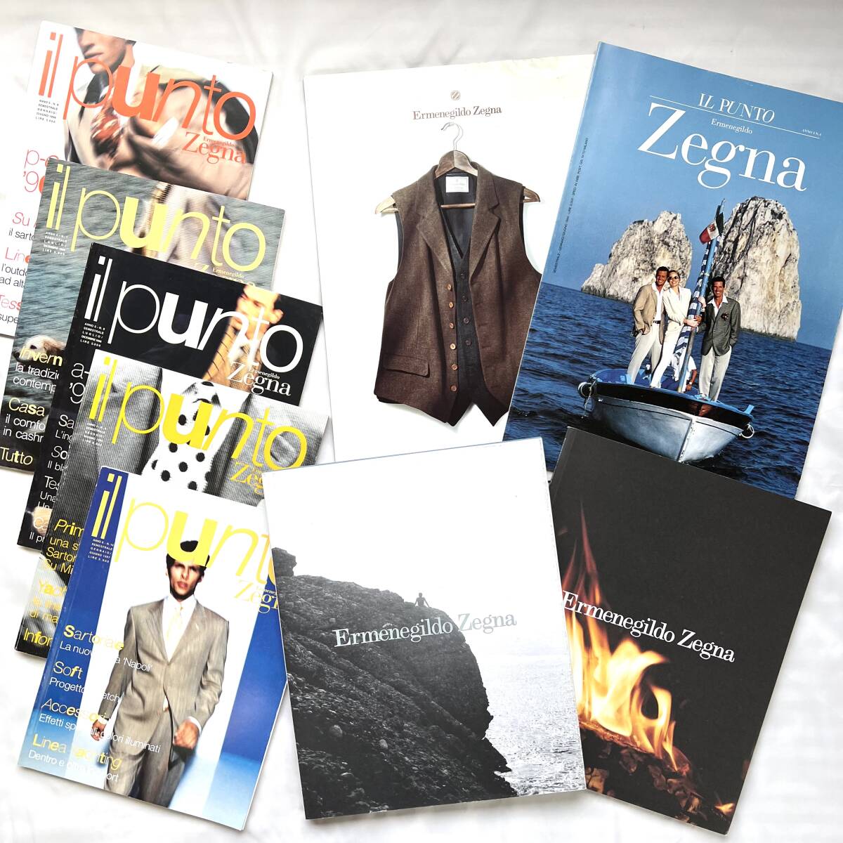 ゼニア ZEGNA カタログ 1994春夏&秋冬 1995春夏秋冬 1996春夏秋冬1997春夏 1998秋冬 1999春夏 計9冊 30年前のイタリアメンズファッション
